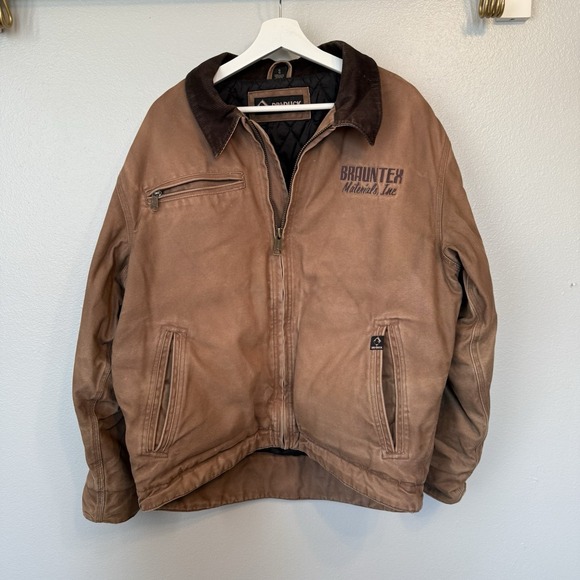 Dri Duck Vintage Mens Large Outlaw Work Jacket Distressed Canvas Insulated Brown - Picture 1 of 13